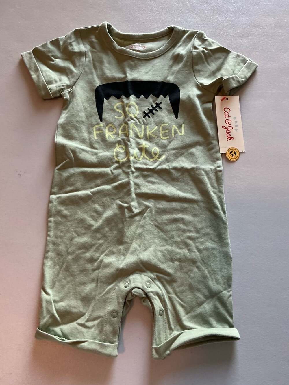 Cat & Jack Romper Size 18M Green So Franken Cute